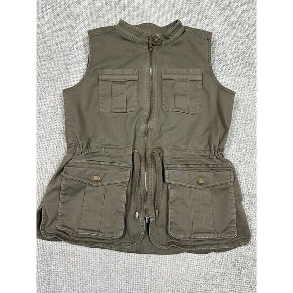 Gander Mountain Guide Series Vest Womens Small Green Outdoors Flannel‎ Lined - Picture 1 of 7